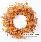 Fall Wreaths for Front Door 22 Inch Autumn Outdoor Wreath, alternate view 3