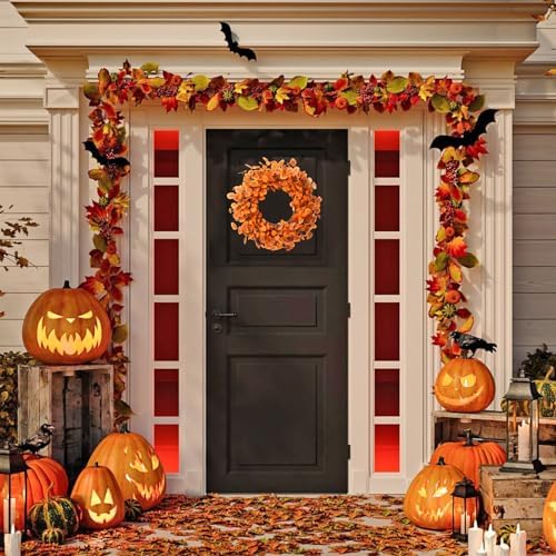 Fall Wreaths for Front Door 22 Inch Autumn Outdoor Wreath, alternate view 5