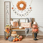 Fall Wreaths for Front Door 22 Inch Autumn Outdoor Wreath, alternate view 6