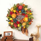 Fall Wreaths for Front Door, 24 In Autumn Harvest Wreath for Thanksgiving, alternate view 5