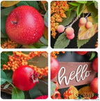 Fall Wreaths for Front Door 24 Inch Autumn Rustic Harvest Apple Wreath in Red, alternate view 3