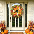 Fall Wreaths for Front Door, 24 Inch Autumn Wreath Luxury Harvest and Thanksgiving Indoor & Outdoor, Fall Door, alternate