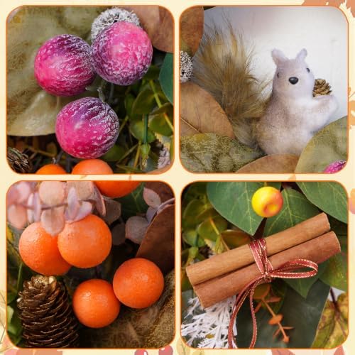 Fall Wreaths for Front Door 24 Inch Harvest Thanksgiving Autumn Wreath, alternate view 4