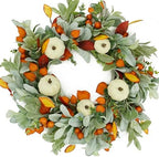 Fall Wreaths for Front Door Autumn Pumpkin Wreath for Home Decor