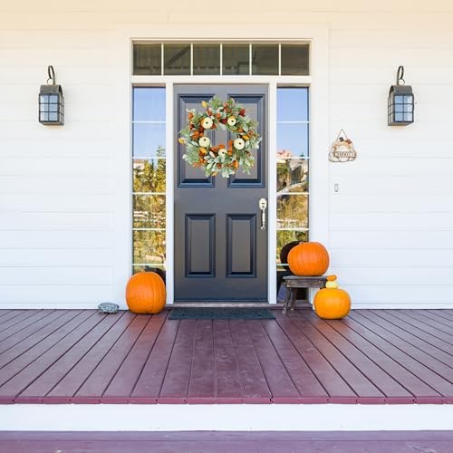 Fall Wreaths for Front Door Autumn Pumpkin Wreath for Home Decor, alternate view 5