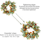 Fall Wreaths for Front Door Autumn Pumpkin Wreath for Home Decor, alternate view 6