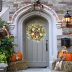 Fall Wreaths for Front Door Autumn Pumpkin Wreath for Home Decor, alternate view 7