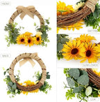 Fall Wreaths for Front Door Autumn Sunflower Harvest Wreath Decoror, alternate view 2