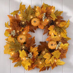 Fall Wreaths for Front Door Outside Autumn Wreath with Lights Berries Pine Cones Fall Decorations for Home Decor