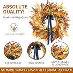 Fall Wreaths for Front Door Outside with Blue Bow, 24 Inch, alternate view 2