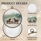 Farmhouse Christmas Horse Round Framed Wall Art 10"x10", alternate view 2