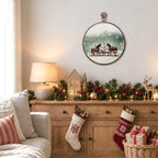 Farmhouse Christmas Horse Round Framed Wall Art 10"x10", alternate view 3