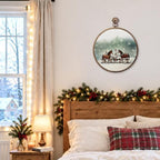Farmhouse Christmas Horse Round Framed Wall Art 10"x10", alternate view 4