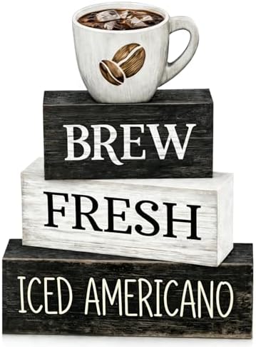 Farmhouse Coffee Table Decor, 4pcs Coffee Bar Sign Decor