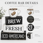 Farmhouse Coffee Table Decor, 4pcs Coffee Bar Sign Decor, alternate view 3