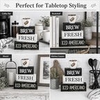 Farmhouse Coffee Table Decor, 4pcs Coffee Bar Sign Decor, alternate view 5