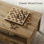 Farmhouse Coffee Table with Storage, Wood Coffee Table for Living Room, Open Display Area and Storage Drawers, alternate view