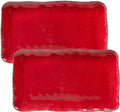 Farmhouse Rustic Melamine Serving Platters, set of 2, 17" x 10" in Large in Red