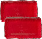 Farmhouse Rustic Melamine Serving Platters, set of 2, 17" x 10" in Large in Red