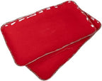 Farmhouse Rustic Melamine Serving Platters, set of 2, 17" x 10" in Large in Red, alternate view 6