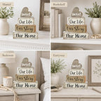 Farmhouse Table Decor, 4pcs Our Life Our Story Our Home Decor, alternate view 4