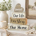 Farmhouse Table Decor, 4pcs Our Life Our Story Our Home Decor, alternate view 7