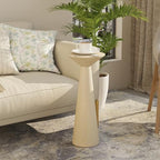 Farmhouse Tall Pedestal End Table, Solid Wood, Distressed Wood Grey