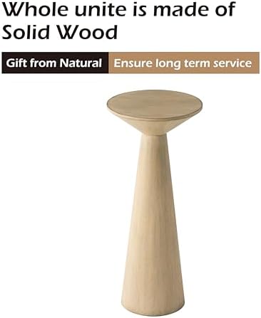 Farmhouse Tall Pedestal End Table, Solid Wood, Distressed Wood Grey, alternate view 3