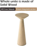 Farmhouse Tall Pedestal End Table, Solid Wood, Distressed Wood Grey, alternate view 3