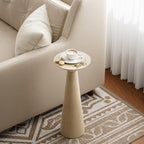 Farmhouse Tall Pedestal End Table, Solid Wood, Distressed Wood Grey, alternate view 5