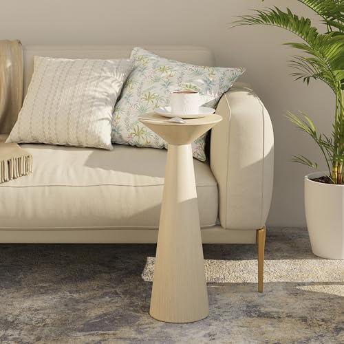Farmhouse Tall Pedestal End Table, Solid Wood, Distressed Wood Grey, alternate view 7