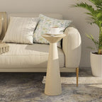 Farmhouse Tall Pedestal End Table, Solid Wood, Distressed Wood Grey, alternate view 7