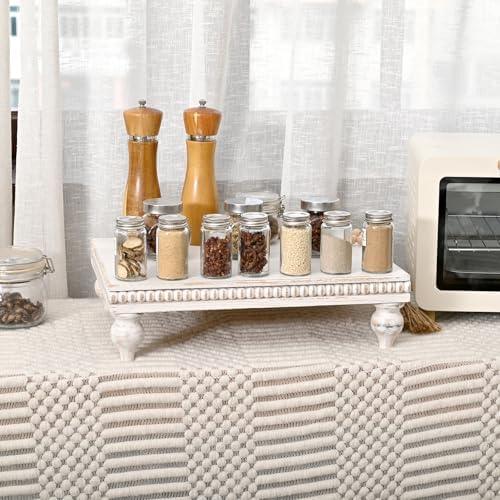 Farmhouse Wood Riser for Display Decorative, Rustic Shabby Chic Tray for Kitchen Counter, Coffee Bar Table, alternate view 6