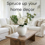 Faux Arrangement - Eucalyptus & White Hydrangea Flowers, Large Artificial Floral Greenery Centerpieces for, alternate view 5