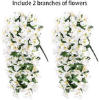 Faux Bougainvillea Artificial Flowers for Outdoors Fake Plants Outside Decoration, 2 PCS White Faux Flowers UV, alternate
