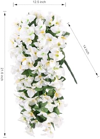 Faux Bougainvillea Artificial Flowers for Outdoors Fake Plants Outside Decoration, 2 PCS White Faux Flowers UV, alternate