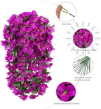 Faux Bougainvillea Artificial Flowers Plants for Outdoors Outside Decoration, 2 pcs Purple Fake Flowers UV, alternate view 6