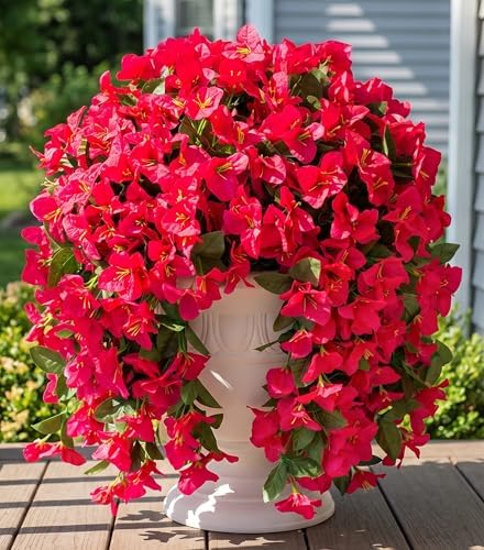 Faux Bougainvillea Artificial Flowers Plants for Outdoors Outside Decoration, 2 PCS Fake Flowers Silk Long, alternate view 4