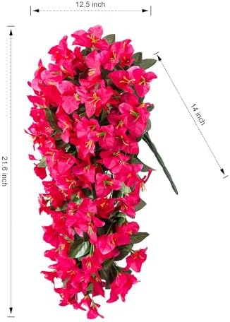 Faux Bougainvillea Artificial Flowers Plants for Outdoors Outside Decoration, 2 PCS Fake Flowers Silk Long, alternate view 6