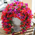 Faux Bougainvillea Artificial Flowers Plants for Outdoors Outside Decoration, 2pcs Fake Flowers Silk Long