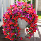 Faux Bougainvillea Artificial Flowers Plants for Outdoors Outside Decoration, 2pcs Fake Flowers Silk Long, alternate view 3