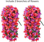 Faux Bougainvillea Artificial Flowers Plants for Outdoors Outside Decoration, 2pcs Fake Flowers Silk Long, alternate view 5