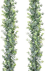 Faux Eucalyptus Garland Plant, 2 Pack Artificial Vines Hanging Eucalyptus Leaves Greenery Garland for Wedding