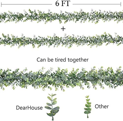 Faux Eucalyptus Garland Plant, 2 Pack Artificial Vines Hanging Eucalyptus Leaves Greenery Garland for Wedding, alternate view
