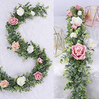Faux Eucalyptus Garland Plant, 2 Pack Artificial Vines Hanging Eucalyptus Leaves Greenery Garland for Wedding, alternate view