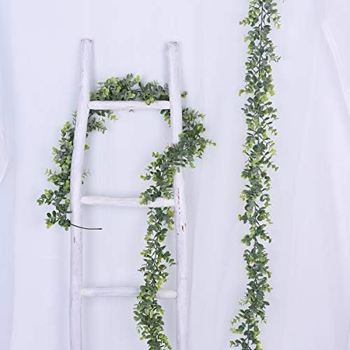 Faux Eucalyptus Garland Plant, 2 Pack Artificial Vines Hanging Eucalyptus Leaves Greenery Garland for Wedding, alternate view