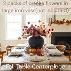 Faux Fall Flowers, Burnt Orange Artificial Floral Stems For Vase, alternate view 3