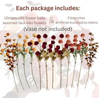 Faux Fall Flowers, Burnt Orange Artificial Floral Stems For Vase, alternate view 6