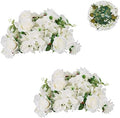 Faux Flower Balls Table Centerpieces, 2 Pcs, White, 14.2" Diameter in 11"x5.3" in White