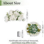 Faux Flower Balls Table Centerpieces, 2 Pcs, White, 14.2" Diameter in 11"x5.3" in White, alternate view 3